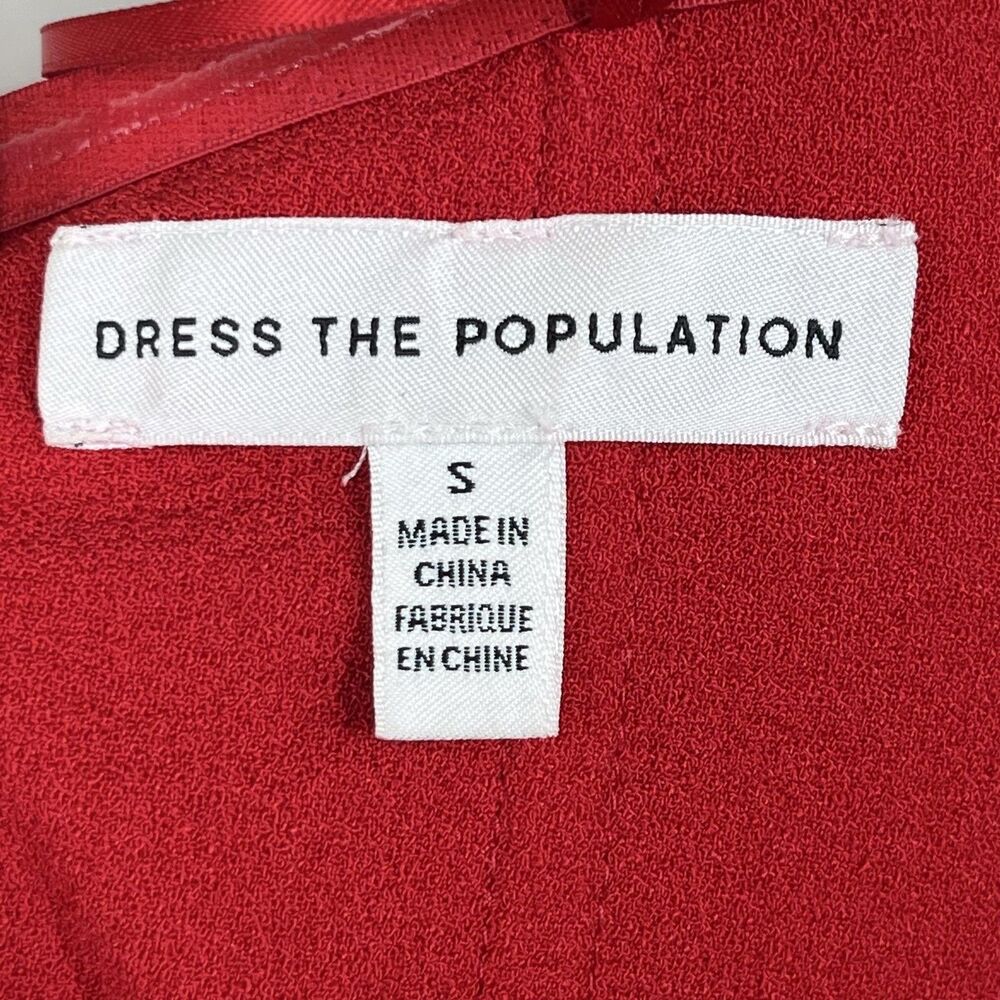 Dress The Population Dress Womens Small Red Bailey Off Shoulder Party Cocktail - Picture 5 of 8